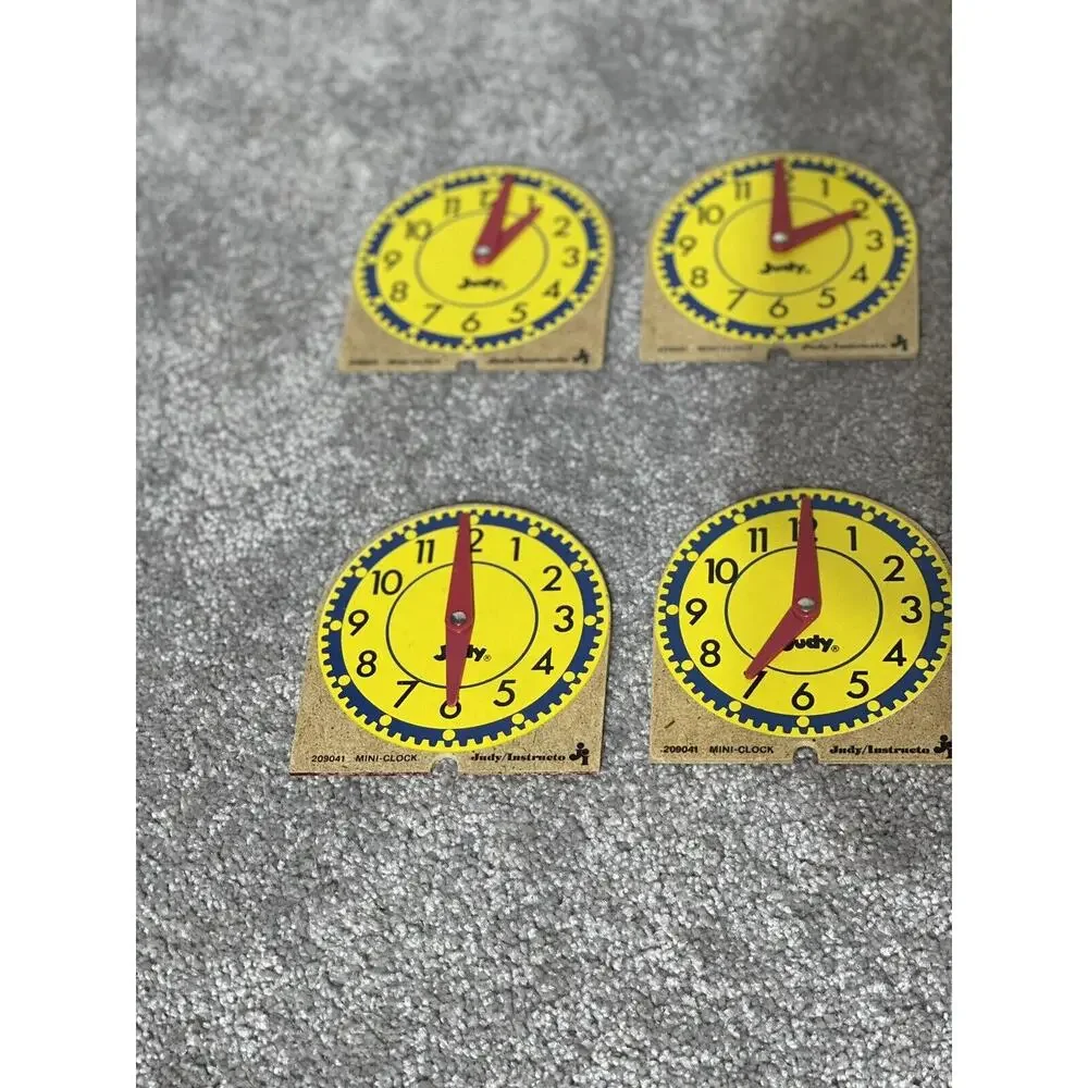 Learning Resources Big Time Student 12 Hour Clock 10 non geared Mini Clocks Lot
